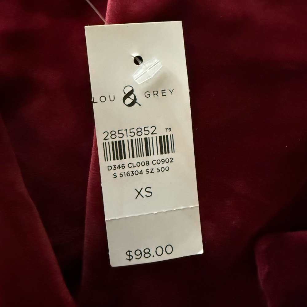 Lou & Grey Women's Velvet Jumpsuit - Deep Wine Red Size XS - Picture 12 of 13